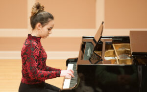 Minnesota School of Music piano student performing onstage